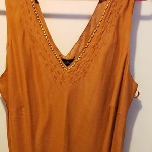 Midi length linen blend dress